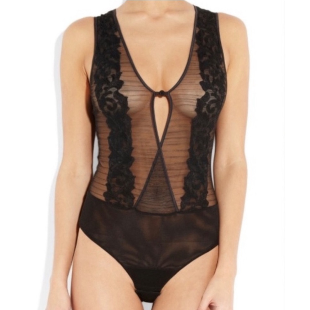 $1350 La Perla silk tulle bodysuit sultry lingerie small 34A 34B 2 4 38 40
